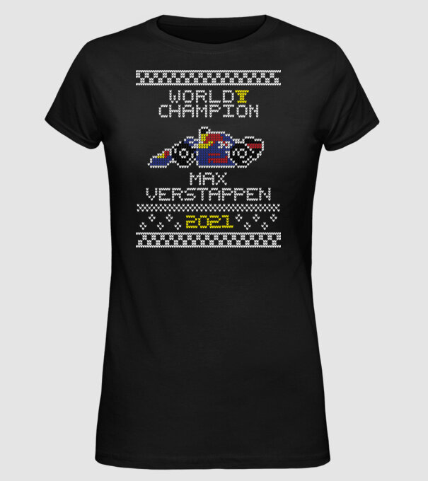 Max Verstappen campion mondial Formula 1 model negru pe tricou