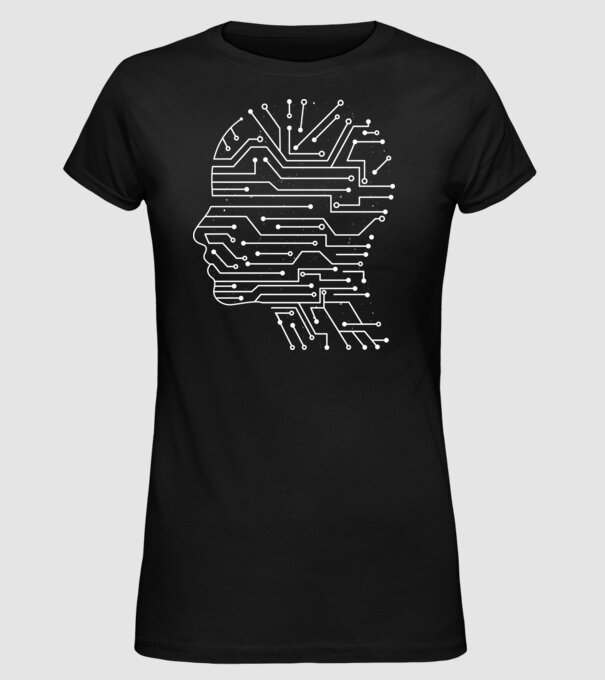 Inteligența artificială AI model negru pe tricou