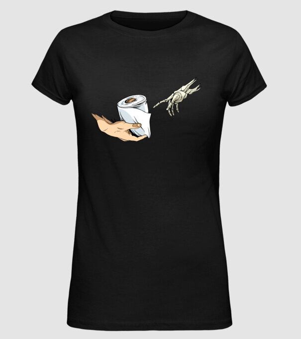 Michelangelo coronavirus hârtie igienică model negru pe tricou