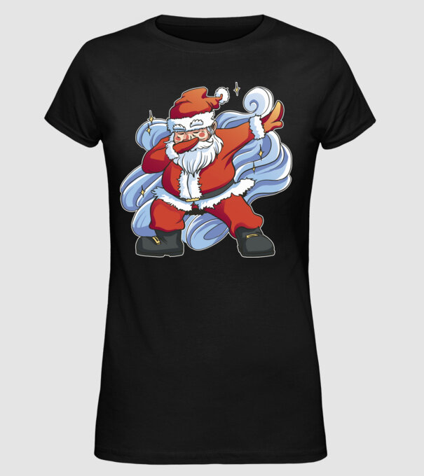 Moș Crăciun DAB pentru Crăciun model negru pe tricou