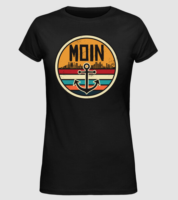 Ancoră Moin model negru pe tricou