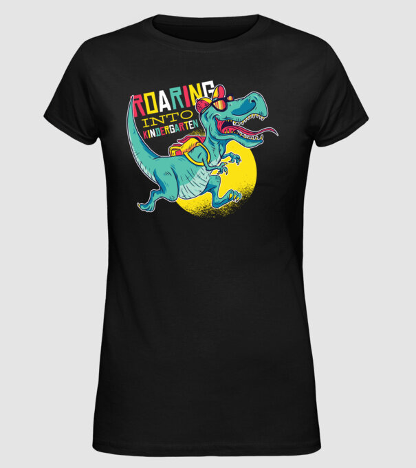 De acum încolo, voi urla în grădiniță cu Dinozaur model negru pe tricou
