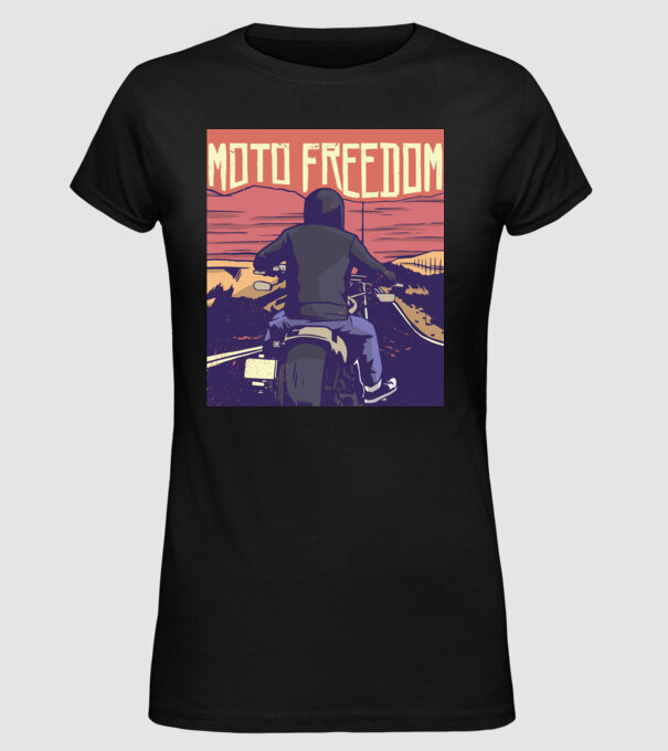 Libertate Motociclist model negru pe tricou