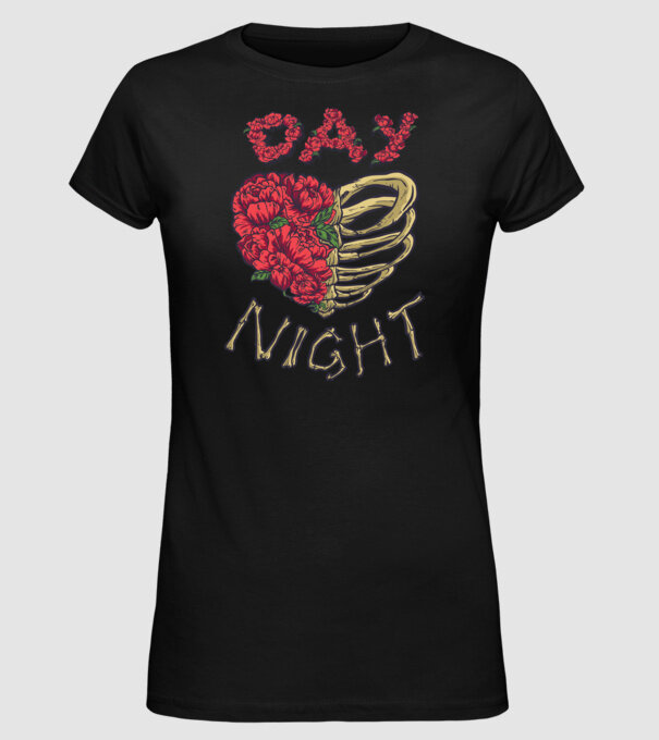 Zi vs. noapte model negru pe tricou