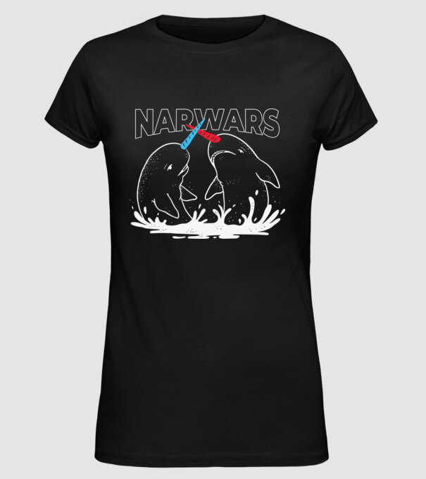 Narwars model negru pe tricou