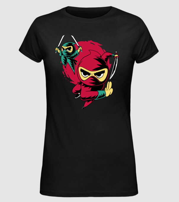 Tricou Ninja model negru pe tricou