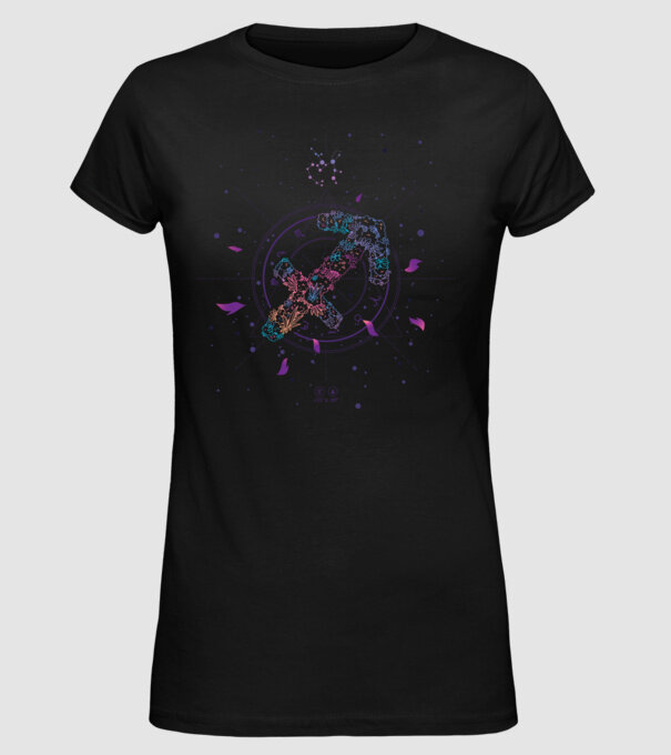 Saggitarius Zodiac model negru pe tricou
