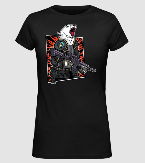 Ursul rusesc înarmat model negru pe tricou