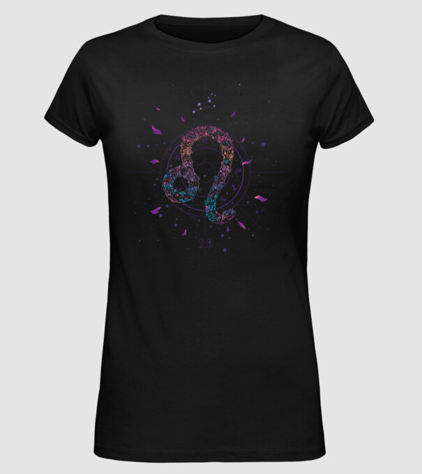 Leo Zodiac model negru pe tricou