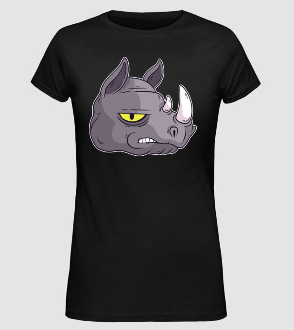 Cap de rinocer model negru pe tricou