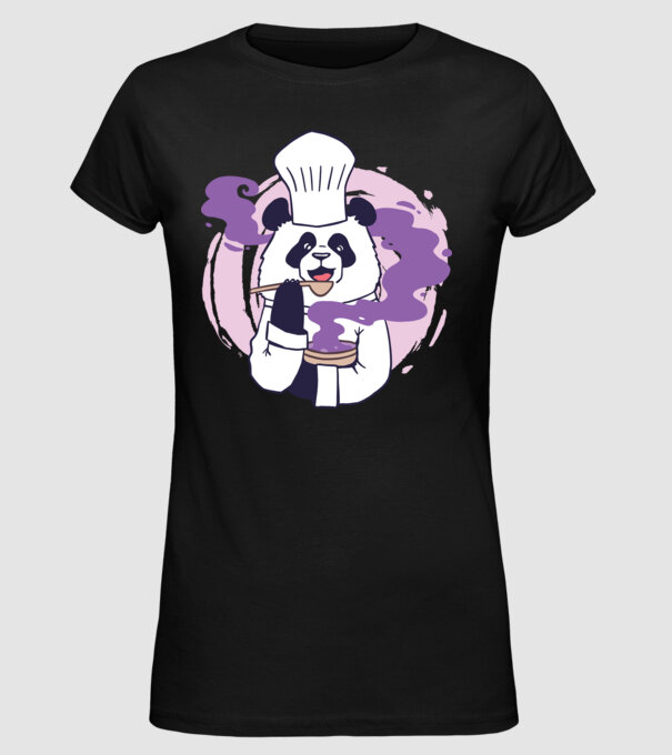 Panda Chef model negru pe tricou