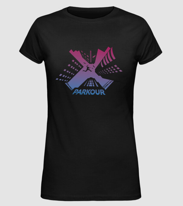 Parkour model negru pe tricou