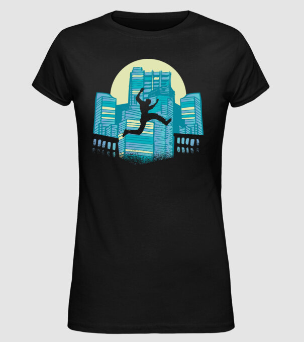 Parkour model negru pe tricou