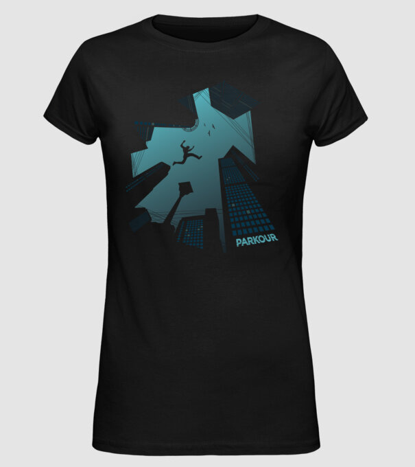 Tricou design Parkour model negru pe tricou