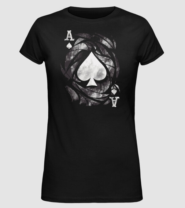 As de pică model negru pe tricou
