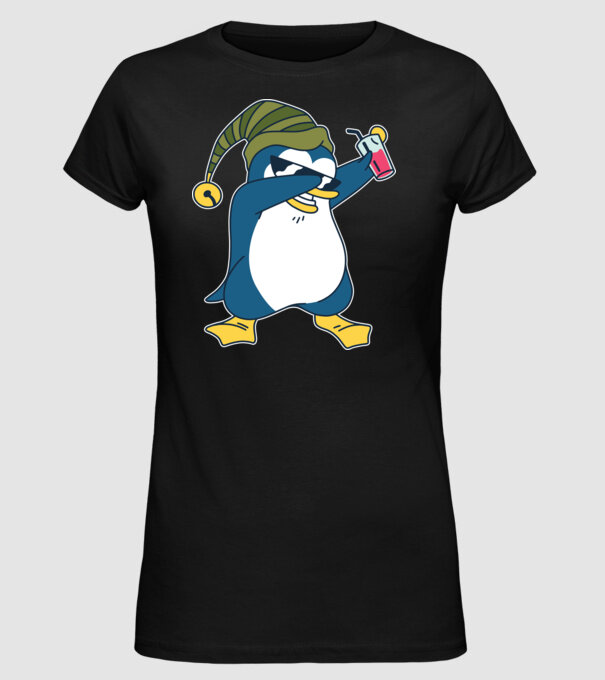Pinguin DAB model negru pe tricou