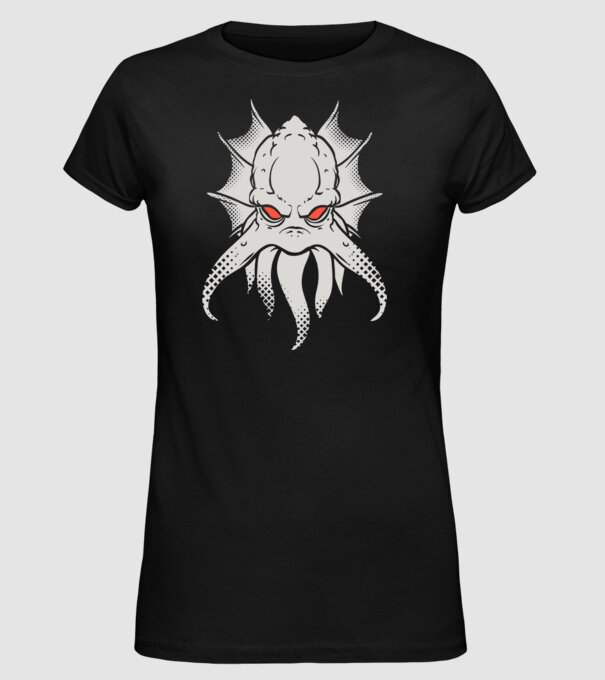 Cap de caracatiță model negru pe tricou