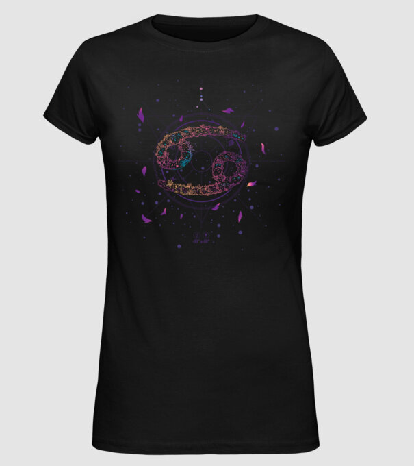 Cancer Zodiac model negru pe tricou