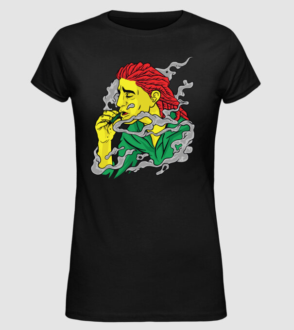 Dreadlock model negru pe tricou