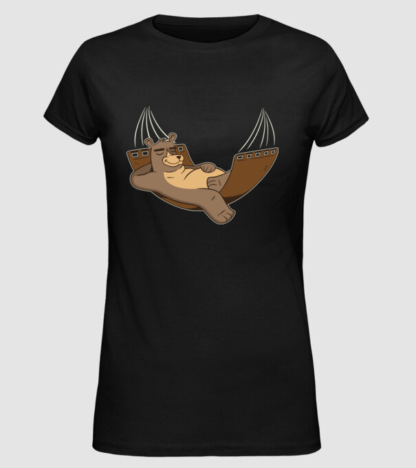Urs Relax model negru pe tricou