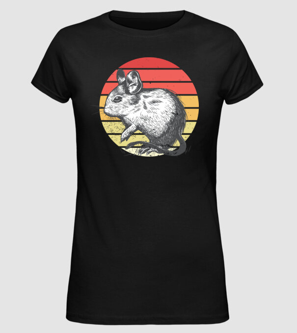 Retro Degu model negru pe tricou