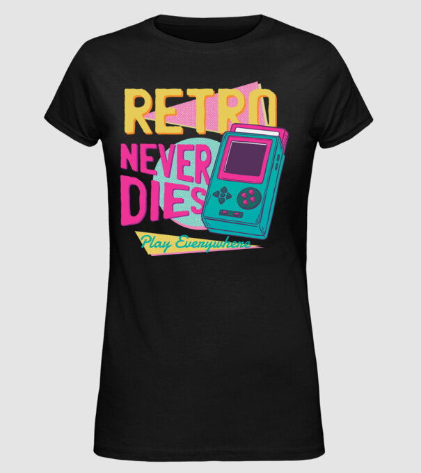 Retro Gameboy model negru pe tricou