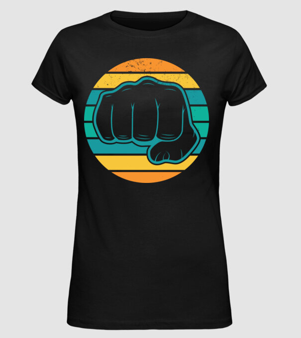 Pumn Retro model negru pe tricou