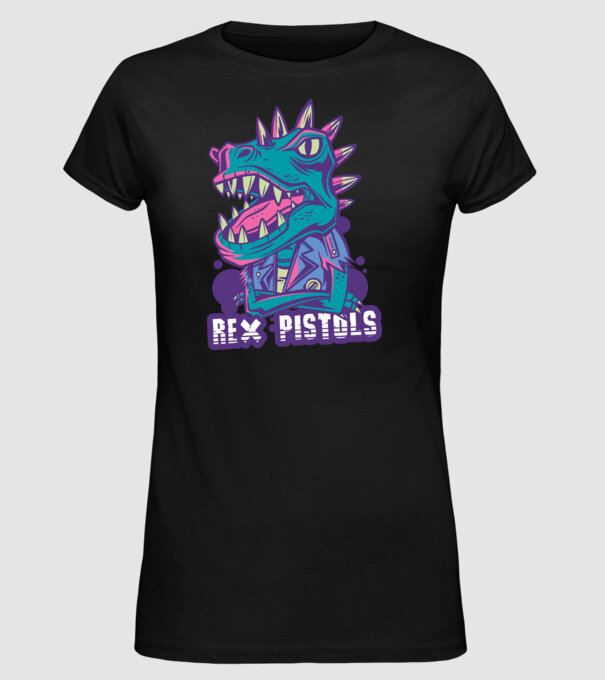 Rex Pistols model negru pe tricou