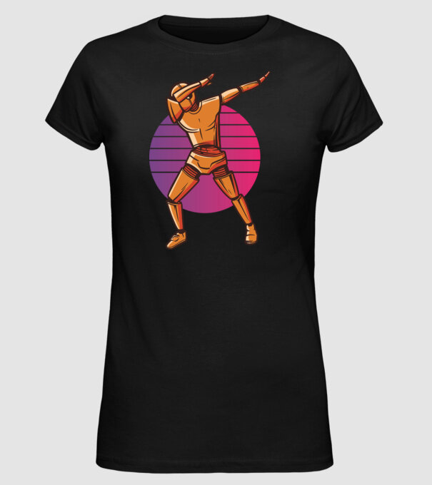 Robot DAB model negru pe tricou