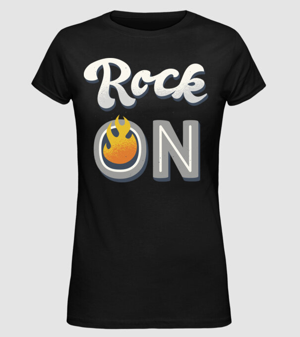 Rock On model negru pe tricou