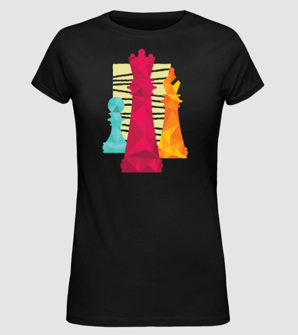 Piese Șah model negru pe tricou