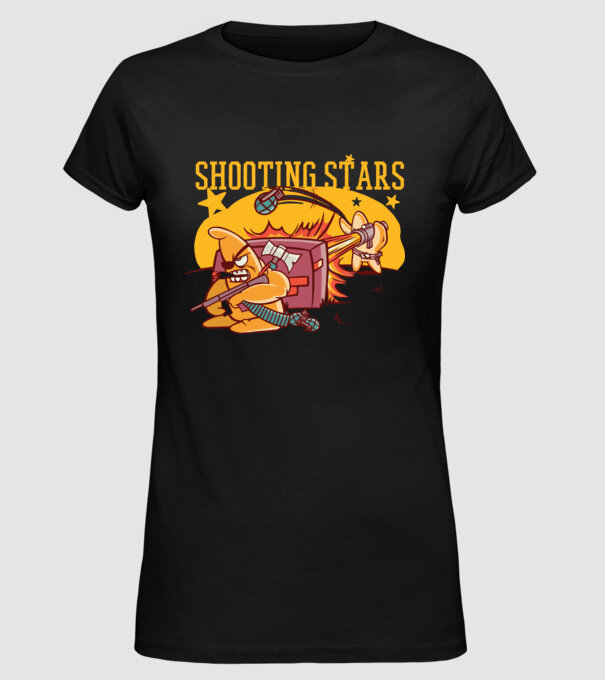 Shooting Stars model negru pe tricou