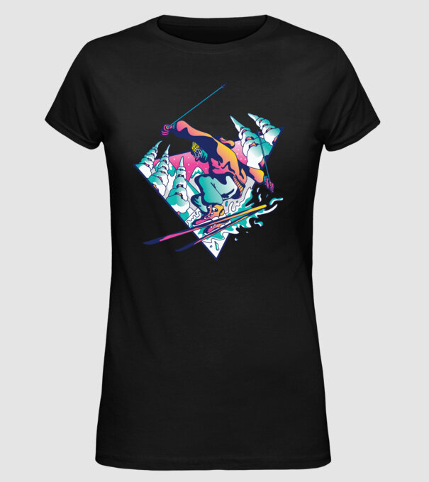 Broască țestoasă model negru pe tricou