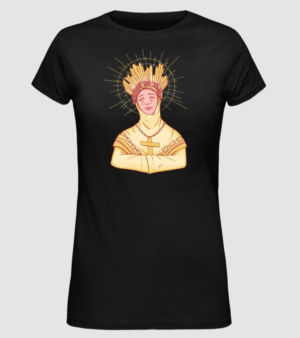 Sfânt lăcrimând model negru pe tricou