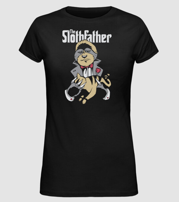 Slothfather - Naș Leneș model negru pe tricou