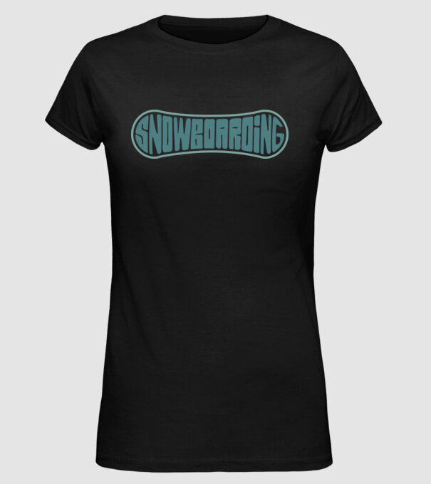 Snowboarding model negru pe tricou