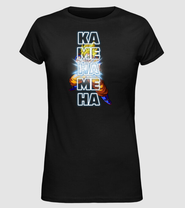 Son Goku Kamehameha model negru pe tricou