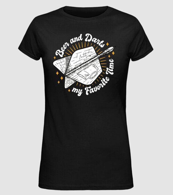 Bere și darts model negru pe tricou