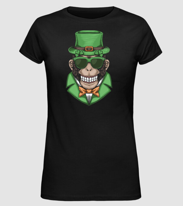 Sfântul Patrick Maimuță model negru pe tricou