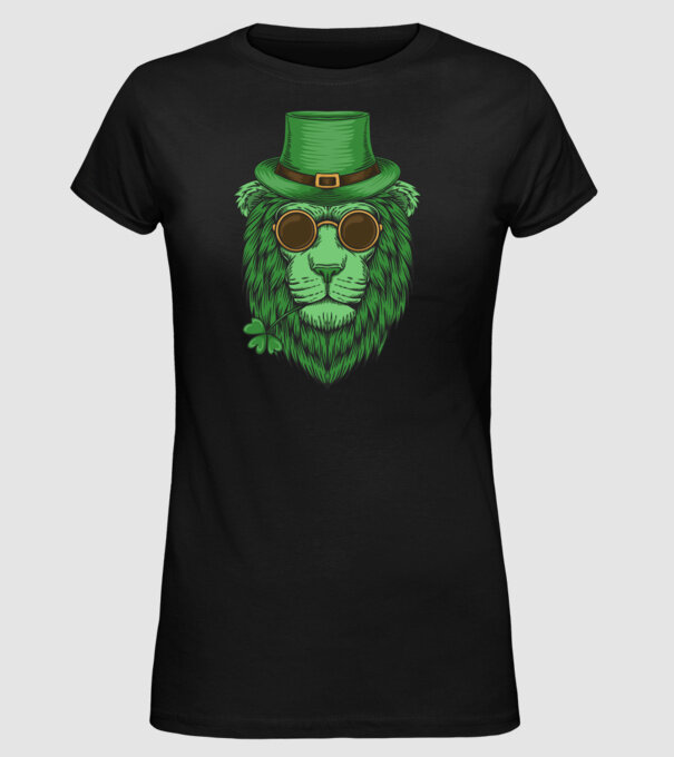 Sfântul Patrick Leu model negru pe tricou
