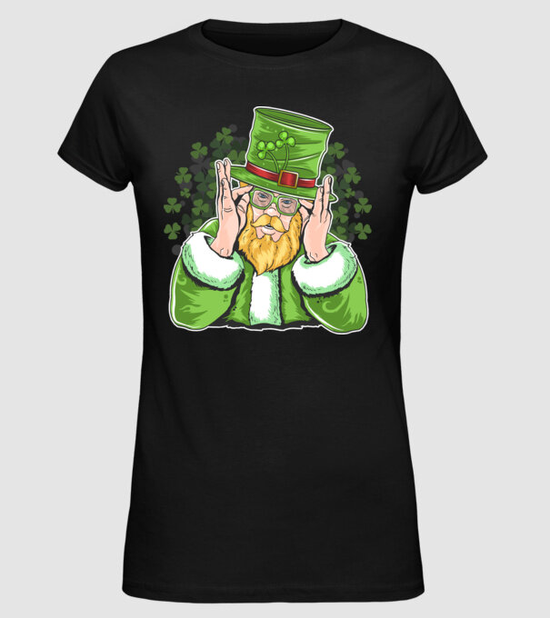 Sfântul Patrick Barbă irlandeză model negru pe tricou