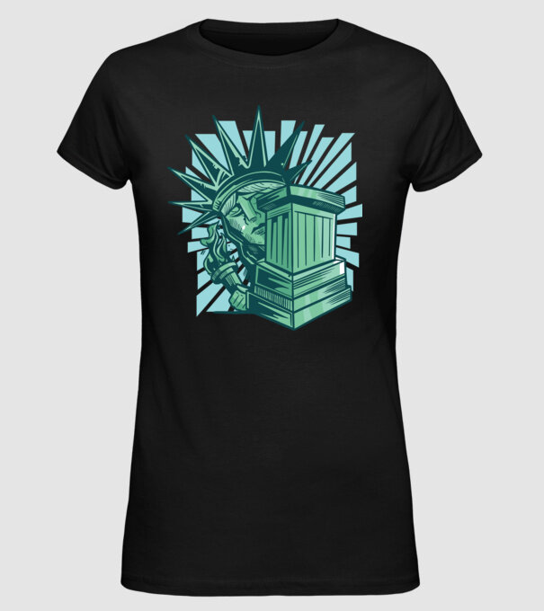 Statuia Libertății model negru pe tricou