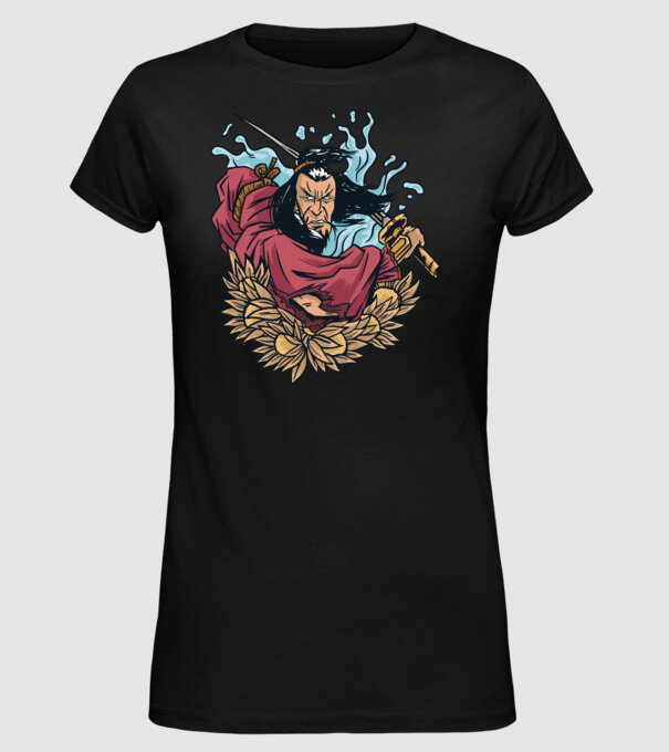 Samurai model negru pe tricou