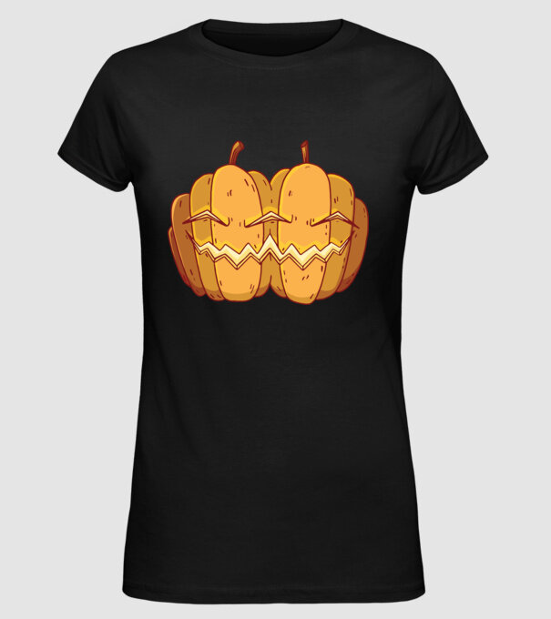 Dovleci siamezi de Halloween model negru pe tricou