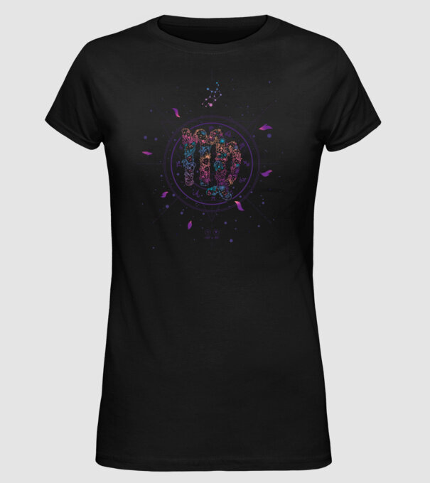 Virgo Zodiac model negru pe tricou