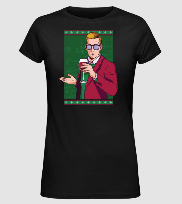 Profesor cu vin model negru pe tricou