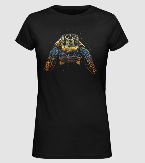 Broască țestoasă model negru pe tricou