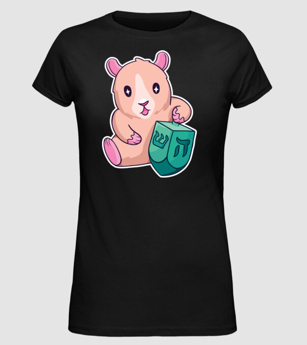 Porcușor de Guineea model negru pe tricou