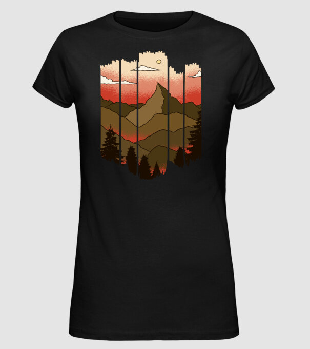 Imagine natură model negru pe tricou