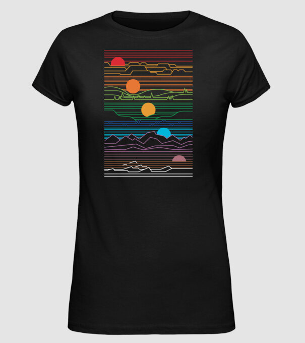 Linii Natură model negru pe tricou